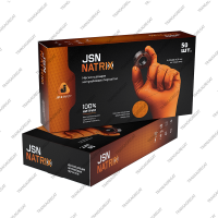 Перчатки одноразовые нитриловые JSN NATRIX (размер L, 50шт., оранжевые)
